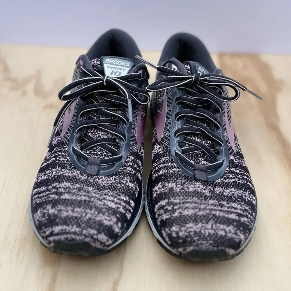 Brooks Ghost 10 Women’s Lace-Up Running & Jogging Sneakers Black Purple Gray